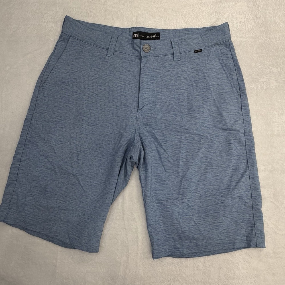 Travis Mathew Men's Golf Shorts Size 32 Blue Preppy Performance